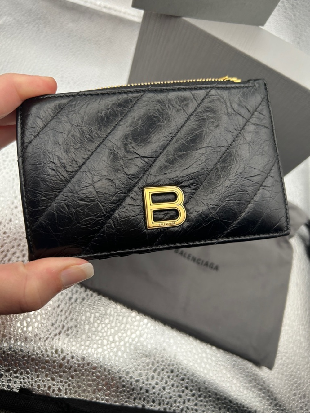 Balenciaga Crush Long Coin And Card Holder Quilted - Picture 2 of 10